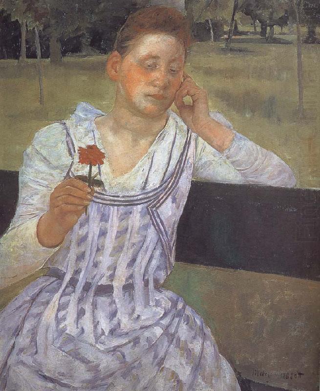 Mary Cassatt Woman taking red Mum oil painting picture